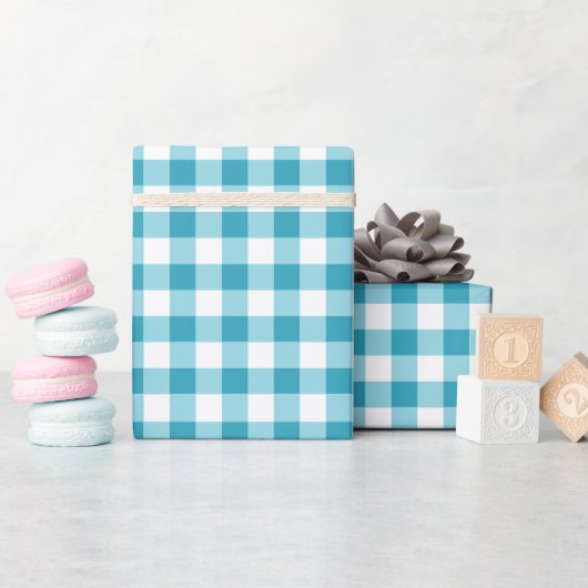 Gingham Pattern Geschenkpapier (Babyparty)