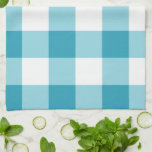 Gingham Pattern Geschirrtuch<br><div class="desc">Cooles Gingham- oder Checkerboard-Muster mit trendigen aquamarin-,  weiß- und hellblauen Farben.</div>