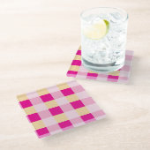 Gingham Pattern Glasuntersetzer (Schrägansicht)