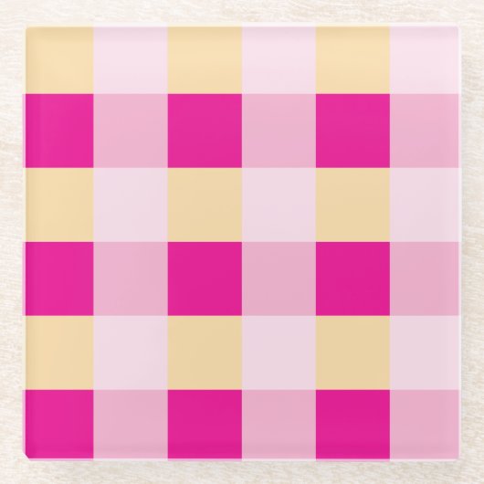Gingham Pattern Glasuntersetzer (Vorderseite)