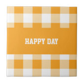 Gingham Pattern Happy Day Fliese (Vorderseite)