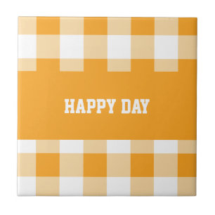Gingham Pattern Happy Day Fliese