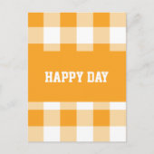 Gingham Pattern Happy Day Postkarte (Vorderseite)