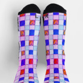 Gingham pattern Heart Socken (Oben)