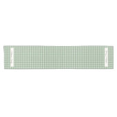 Gingham Pattern in Green with double Family Name Kurzer Tischläufer (Horizontal)