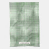 Gingham Pattern in Green with Name Geschirrtuch (Vertikal)