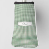 Gingham Pattern in Green with Name Golf Headcover (Rotieren 90)