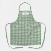 Gingham Pattern in Green with Name Schürze (Vorderseite)
