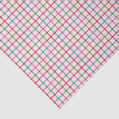 Gingham Pattern in Pink, Red, Green and Turquoise Seidenpapier (Detail)