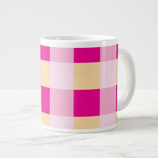 Gingham Pattern Jumbo-Tasse (Vorderseite Rechts)