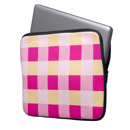Gingham Pattern Laptopschutzhülle (Vorderseite Links)