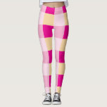 Gingham Pattern Leggings<br><div class="desc">Cooles Gingham- oder Checkerboard-Muster mit trendgelben und hellen rosa Farben.</div>