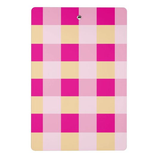 Gingham Pattern Mini Klemmbrett (Rückseite)