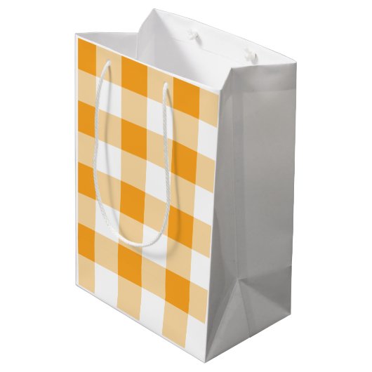 Gingham Pattern Mittlere Geschenktüte (Rückseite Schrägansicht)