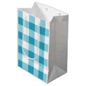 Gingham Pattern Mittlere Geschenktüte (Vorderseite Schrägansicht)