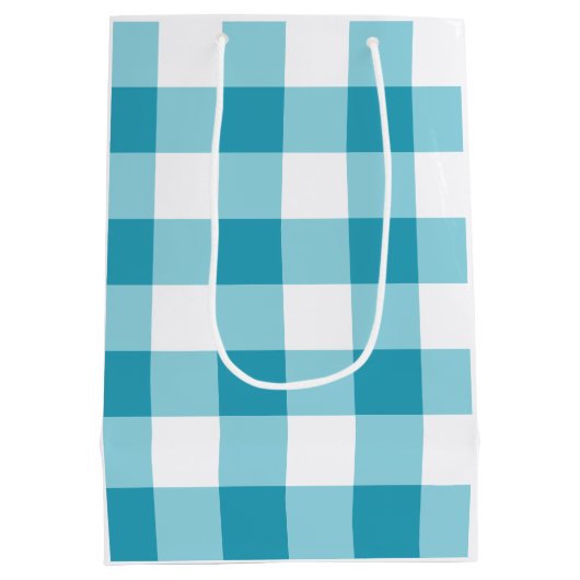 Gingham Pattern Mittlere Geschenktüte (Rückseite)