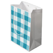 Gingham Pattern Mittlere Geschenktüte (Rückseite Schrägansicht)