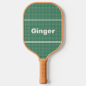 Gingham Pattern Moderne Monogram Pickleball Schläger (Vorderseite)
