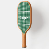 Gingham Pattern Moderne Monogram Pickleball Schläger (Links)