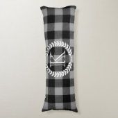 Gingham Pattern Monogram Seitenschläferkissen (Vorderseite Vertikal)
