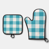 Gingham Pattern Ofenhandschuh & Topflappen-Set (Vorderseite)