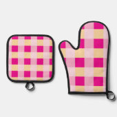 Gingham Pattern Ofenhandschuh & Topflappen-Set (Vorderseite)