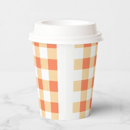 Gingham Pattern Pappbecher (Rechts)