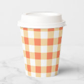 Gingham Pattern Pappbecher (Vorderseite)