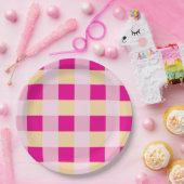 Gingham Pattern Pappteller (Party)