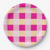 Gingham Pattern Pappteller (Vorderseite)