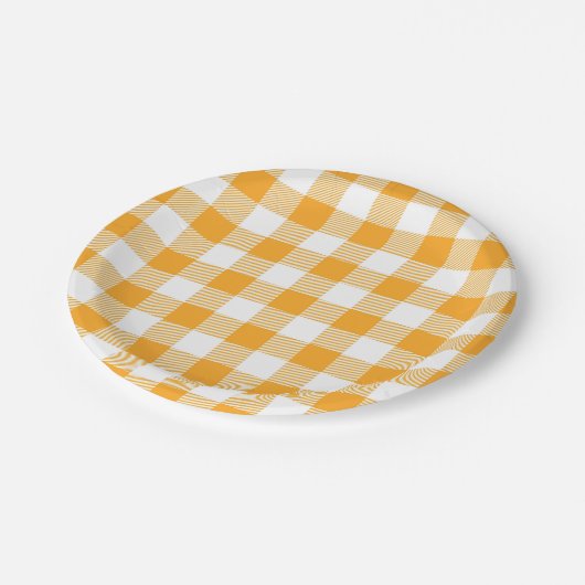 Gingham Pattern Pappteller (Schrägansicht)