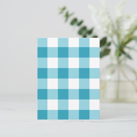 Gingham Pattern Postkarte (Stehend Vorderseite)