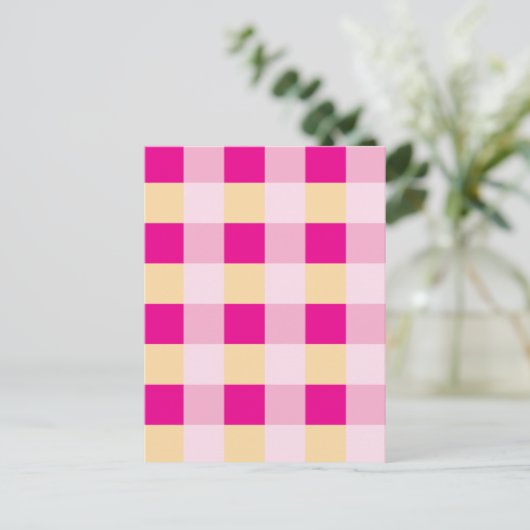 Gingham Pattern Postkarte (Stehend Vorderseite)