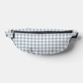 Gingham Pattern Preppy Checkered White Muted Blue Bauchtasche (Ablage )