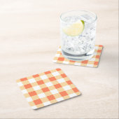Gingham Pattern Rechteckiger Pappuntersetzer (Vor Ort)