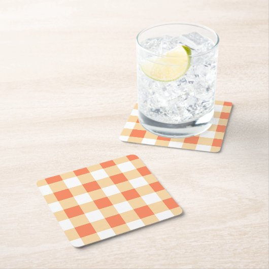 Gingham Pattern Rechteckiger Pappuntersetzer (Vor Ort)