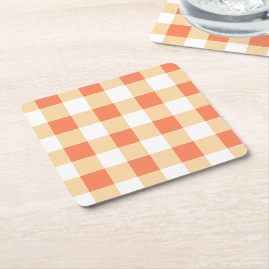 Gingham Pattern Rechteckiger Pappuntersetzer (angewinkelt)