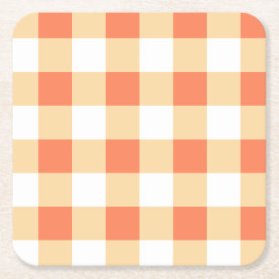 Gingham Pattern Rechteckiger Pappuntersetzer