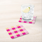 Gingham Pattern Rechteckiger Pappuntersetzer (Vor Ort)