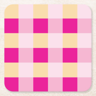 Gingham Pattern Rechteckiger Pappuntersetzer