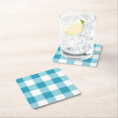 Gingham Pattern Rechteckiger Pappuntersetzer (Vor Ort)