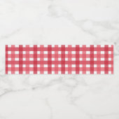 Gingham Pattern: Red Wasserflaschenetikett (Einzelnes Label)