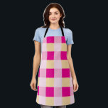 Gingham Pattern Schürze<br><div class="desc">Cooles Gingham- oder Checkerboard-Muster mit trendgelben und hellen rosa Farben.</div>