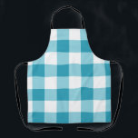 Gingham Pattern Schürze<br><div class="desc">Cooles Gingham- oder Checkerboard-Muster mit trendigen aquamarin-,  weiß- und hellblauen Farben.</div>