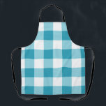 Gingham Pattern Schürze<br><div class="desc">Cooles Gingham- oder Checkerboard-Muster mit trendigen aquamarin-,  weiß- und hellblauen Farben.</div>