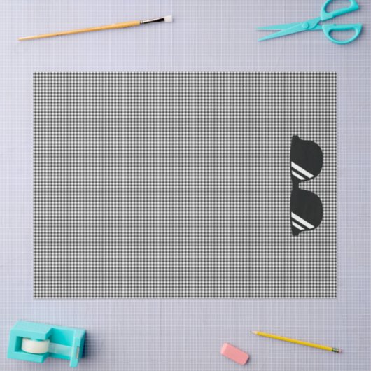 Gingham Pattern Schwarz-weiße Coole Sonnenbrille S Seidenpapier (Basteln)