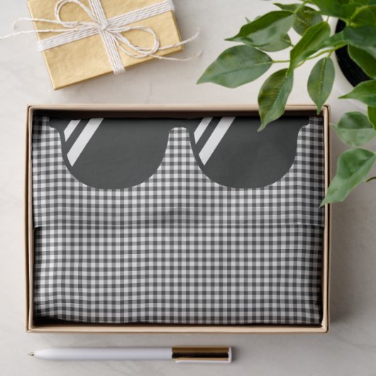Gingham Pattern Schwarz-weiße Coole Sonnenbrille S Seidenpapier (Geschenk)