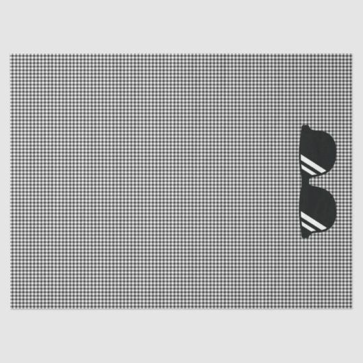 Gingham Pattern Schwarz-weiße Coole Sonnenbrille S Seidenpapier (Vorderseite)