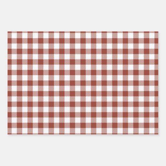 Gingham Pattern Set Fall Holiday Geschenkpapier Set (Vorderseite 2)