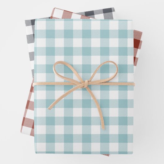 Gingham Pattern Set Fall Holiday Geschenkpapier Set (Beispiel)